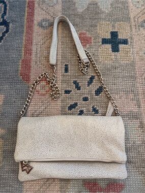 Kelly Wynne shagreen fold over clutch